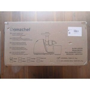 Amzchef ZM1501 White 120V 150 Watts Cold Press Masticating Slow Juicer